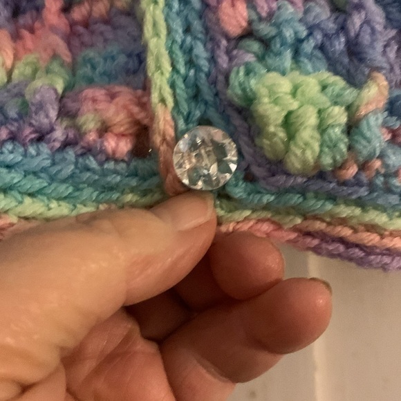 OOAK Hand Crochet sweater 12-18 mo - Picture 3 of 8